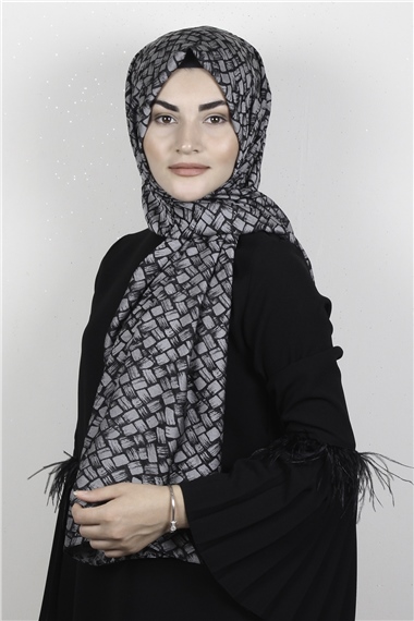 Armine Trend Lina Şal 1367-16 Sepet-Siyah